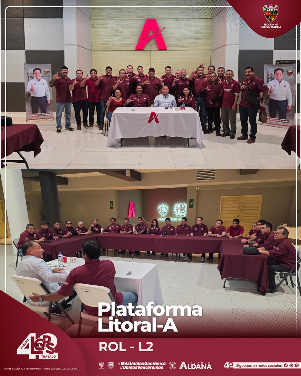 Seccion42_STPRM's tweet photo. Para concluir esta jornada, nuestro líder Luis Gerardo Pérez Sánchez recibió a una de las guardias de formación más reciente que labora en la plataforma Litoral‑A, en el rol L2, ubicada en las costas del estado de Tabasco. 

Durante la charla, las y los compañeros expresaron su gratitud por la oportunidad de ocupar estos puestos de trabajo y por la confianza depositada en ellos para realizar labores de mantenimiento de gran importancia. Han demostrado, con hechos y resultados, que el personal de la Sección 42 está altamente comprometido con la empresa, desempeñando actividades de suma relevancia con capacidad, disciplina y profesionalismo.

Nuestro líder les externó lo orgulloso que se siente por el desempeño mostrado y por la manera en que estas nuevas generaciones están fortaleciendo el futuro de nuestra organización.
#MesaDeTrabajo #SomosSTPRM #MásUnidosQueNunca #UnidosVenceremos 
@lgps03101