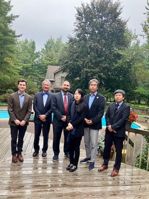 MichAuto's tweet photo. MichAuto Senior Director Drew Coleman and Director of Government and Community Affairs Paul Corbett and I attended dinner at the Consul General of Japan in Detroit's residence.  They were joined by Tu Le, David Andrea, Azusa Kawakami, Consul General Hajime "Jimmy" Kishimori, and Consul Takeshi Hamada for a meal prepared by Chef Taniguchi.