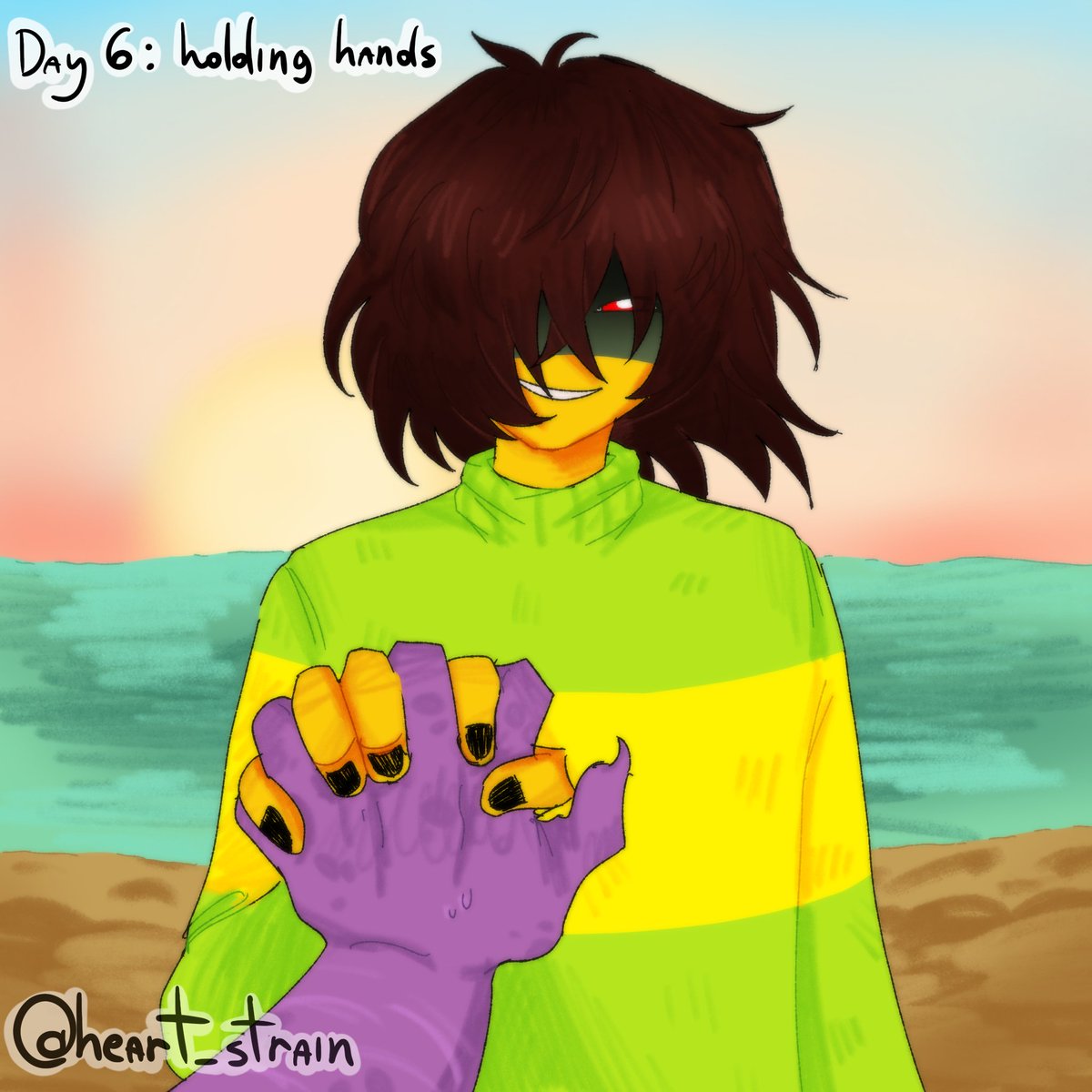 heart_strain's tweet photo. #krusietober day 6: holding hands 
yo what the dog doing 
#krusie #deltarune https://t.co/DmFhJaBVCX