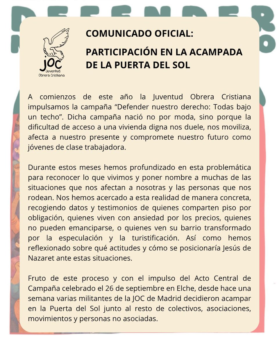 juventudobrera's tweet photo. ‼️ Comunicado sobre el final de nuestra participación en la acampada de Sol ‼️ https://t.co/SITKKEno8R