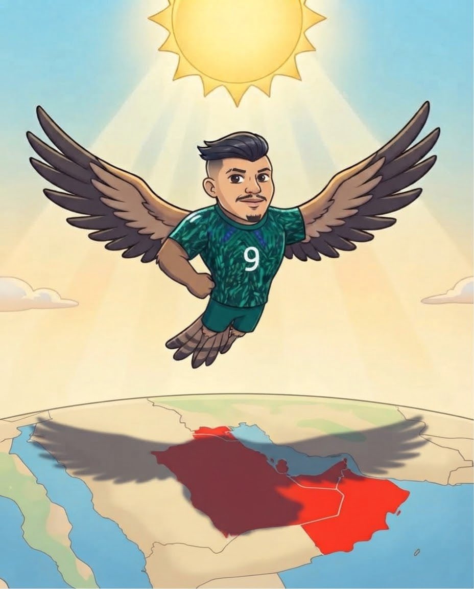 focus1house's tweet photo. عندما يحلّق الصقر السعودي؛ يفرد جناحيه فيستظل الخليج بظله

ألف مبروك لمنتخبنا تحقيق #خليجي27 🇸🇦

#السعوديه_الامارات
#أهلًا_بالخليج https://t.co/BmZ9OUxwyG