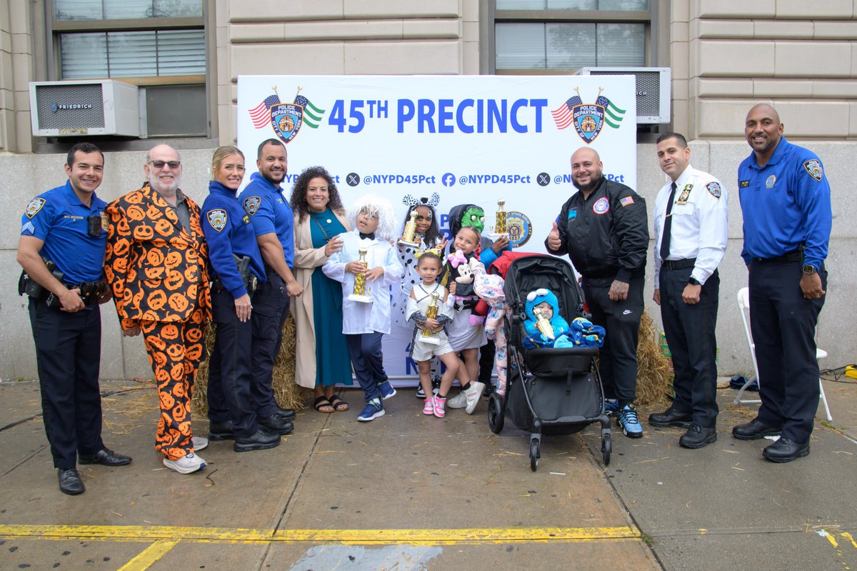 NYPD45Pct's tweet photo. A little rain couldn’t stop the fun! Despite the weather, our community still came out to enjoy the 45th Precinct Fall Festival! Thank you to everyone who joined us and helped make it a great day. Rain or shine, we’re always grateful for our community! 💙 https://t.co/f2W8CZYCSx
