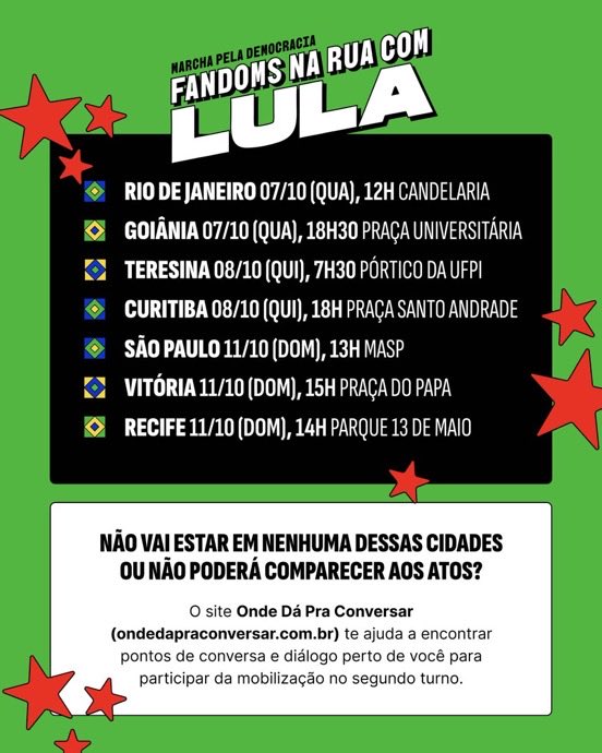 AcervoTSBrasil's tweet photo. 🚨 A mobilização cresceu e chegou a mais cidades pelo Brasil!

Confira as datas e locais, chame seus amigos e participe da Marcha pela Democracia na sua cidade.

Não está em nenhuma delas? Encontre pontos de diálogo perto de você pelo Onde Dá Pra Conversar e faça parte. 🇧🇷 https://t.co/lLtA6VBZ4b