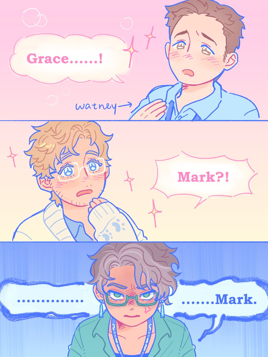 Equaaaaalex31's tweet photo. They are all human but Rocky still hates Mark XD
the story is grace&amp;rocky are married and rocky&amp;watney are both colleagues in NASA and former rivals in love
(also both grace and rocky are agender uwu bc why not )#projecthailmary #gracerocky #savestars #markwatney #rocktiz https://t.co/DyxEA5nwdz