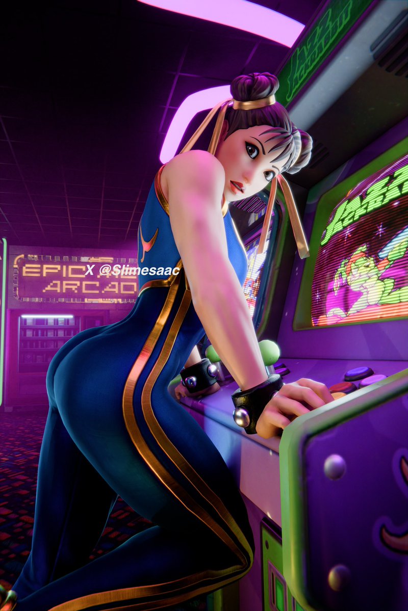 Slimesaac's tweet photo. Chun-Li 
#FortnitFanArt #Chunli https://t.co/smi0YTMuB1