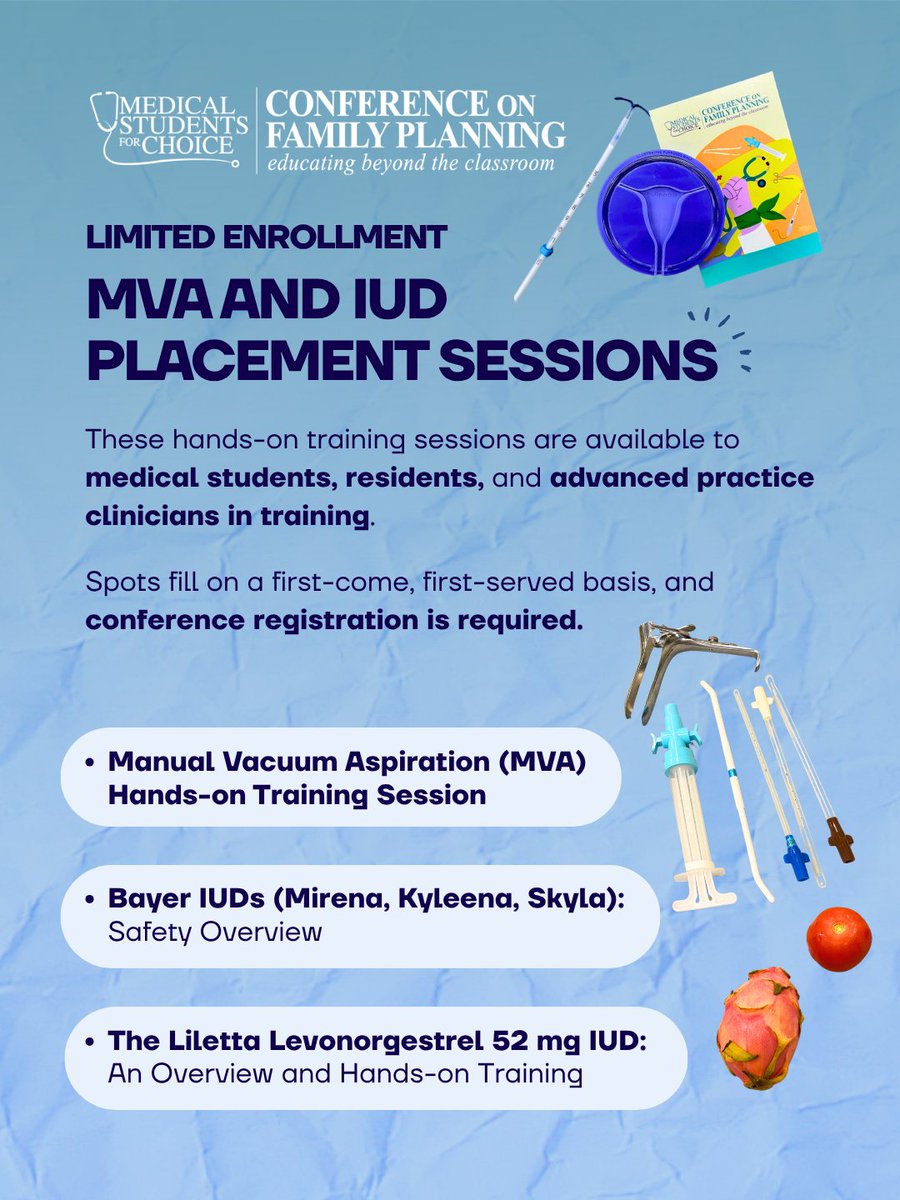 MSFC's tweet photo. MSFC is pleased to offer medical students, residents, and advanced practice clinicians in training with the opportunity to participate in Manual Vacuum Aspiration (MVA) and Intrauterine Device (IUD) placement hands-on training sessions. https://t.co/HlgWZALkuh