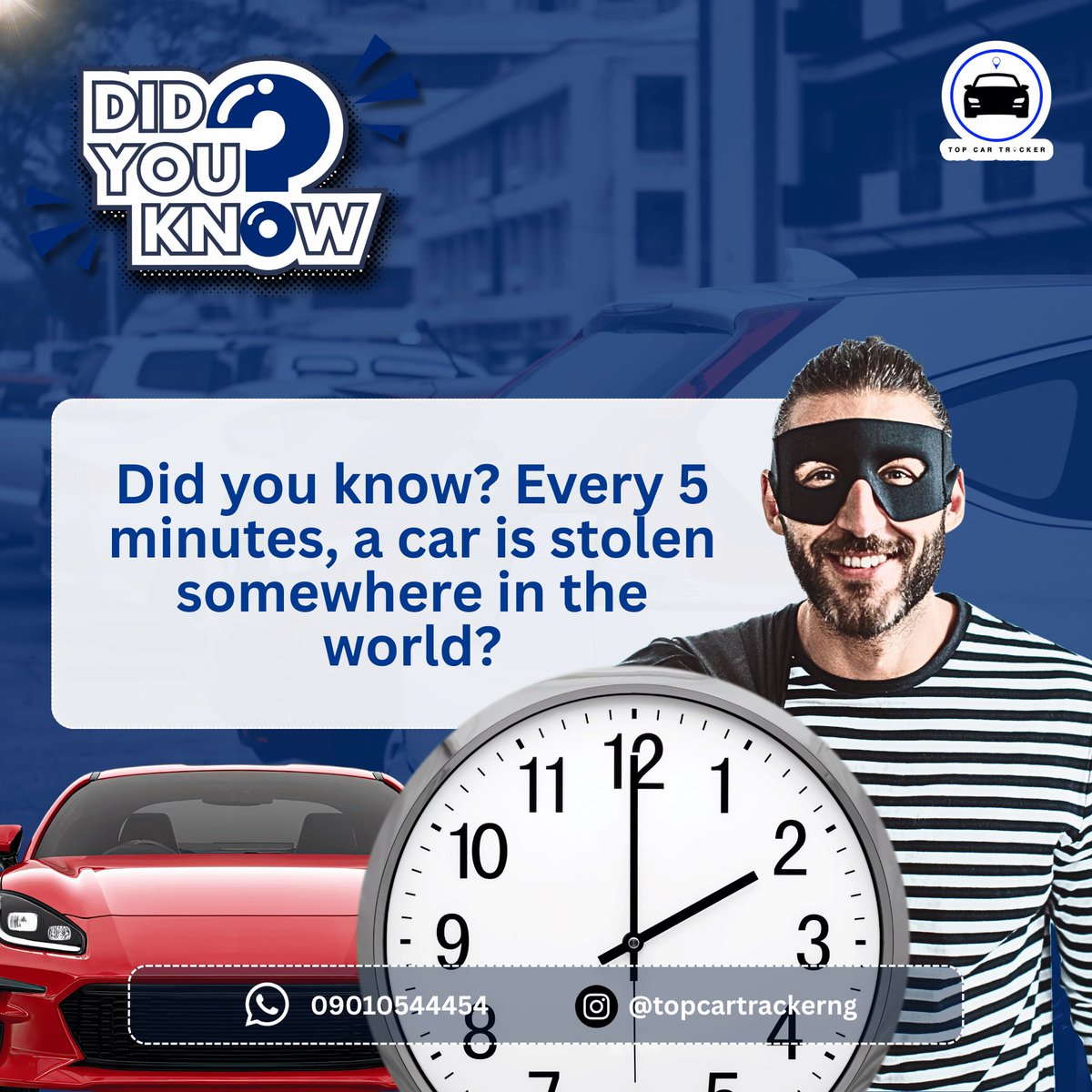 Topcartracker's tweet photo. Every minute counts when it comes to your car’s security. You never know when theft could happen, but you can take a smart step to protect your vehicle with Top Car Tracker.
Don’t wait until it’s too late. Secure your car with Top Car Tracker now.
#nanaakuaaddo 
#rusnga
#pocolee https://t.co/AfZctmA20i