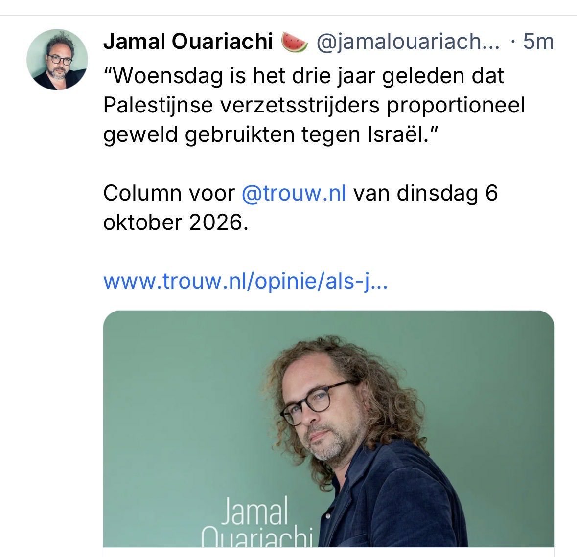 MittemeijerOote's tweet photo. Trouw verheerlijkt een massaslachting. Terrorisme, geweld, verminking,  verkrachting, ontvoering, kindermoord.

Trouw is geradicaliseerd. Zeg je abonnement op. Doe het morgen. 
Wees geen monster zoals Trouw. 

👇 https://t.co/lIsxhDko0K
