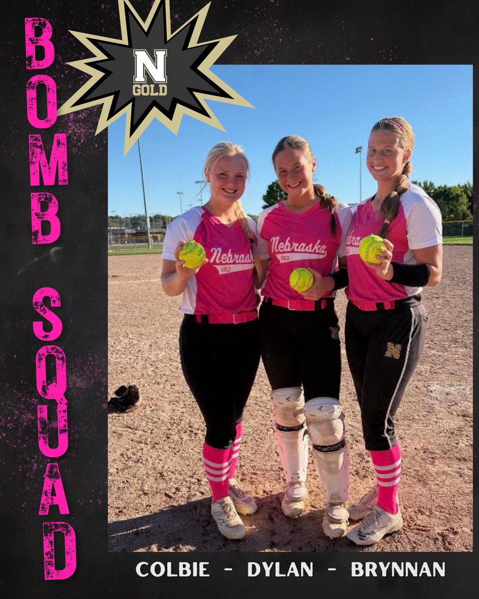 NEGold319's tweet photo. Bomb Squad for the weekend!!! @TopGunEvents Show are in KC!!
@dylamling2028💣
@BrynnanBoye2028 💣
@ColbieGreiner 💣
@NebraskaGold @tagupSoftball @Sports_Recruits @LineDsoftball https://t.co/gC2c2HDLI2
