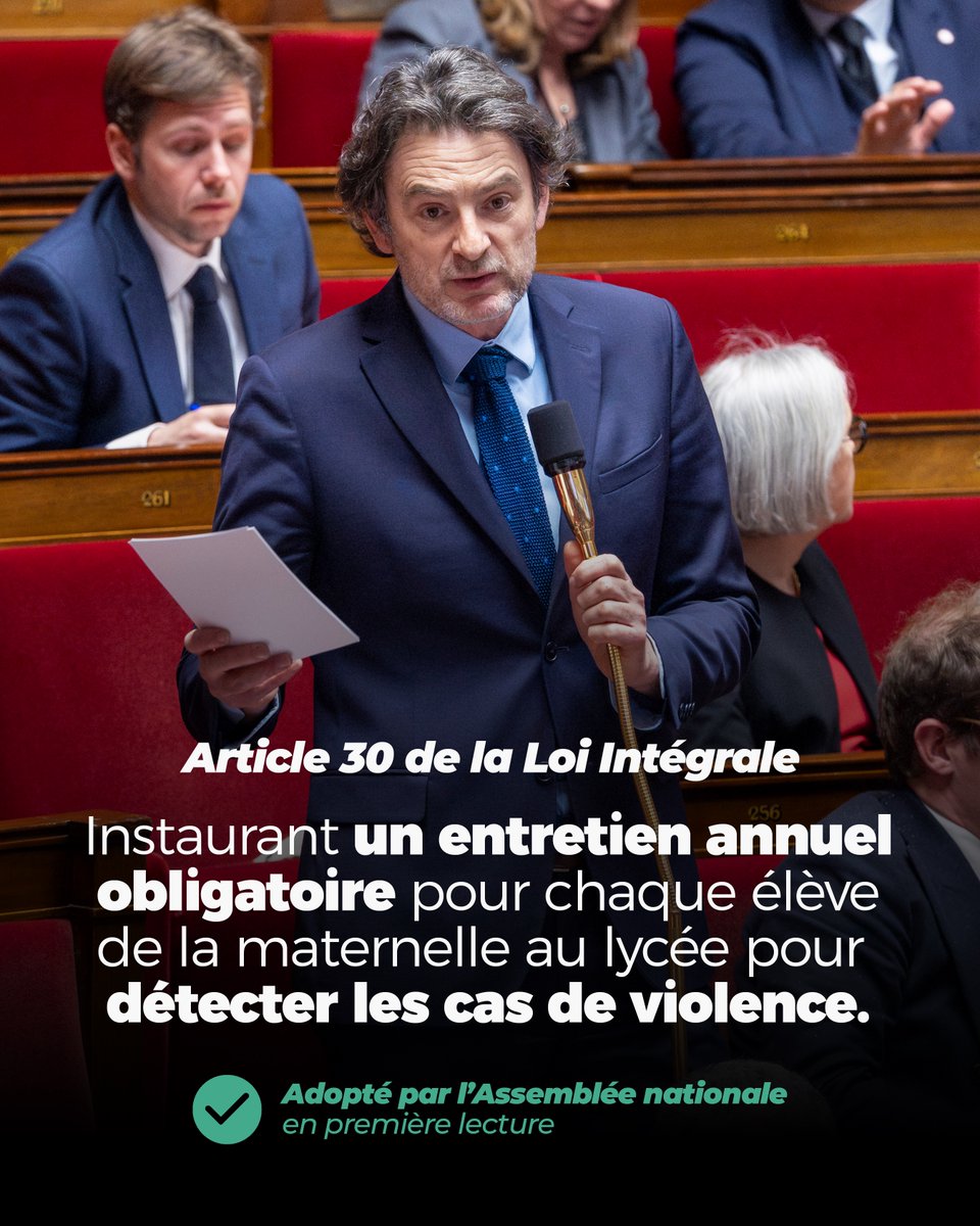 erwanbalanant's tweet photo. Nous venons d’adopter l’article 30 de la Loi Intégrale instaurant un entretien annuel obligatoire pour chaque élève de la maternelle au lycée. ⤵️ https://t.co/OnWfzkEoOm
