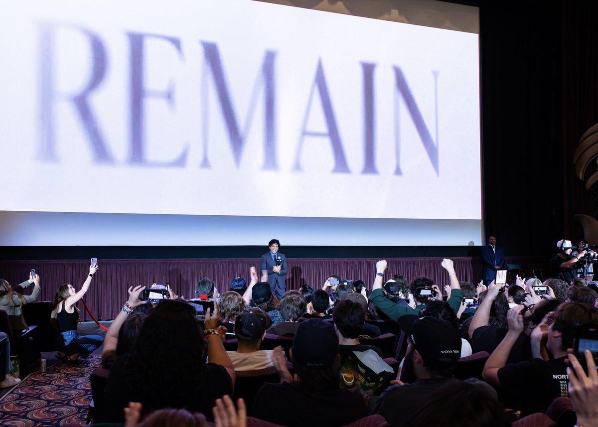 am_cinematheque's tweet photo. Reminiscing about last Tuesday when @MNightShyamalan gave us a surprise sneak preview screening of REMAIN (2027) @remainmovie 😈

Moments like this are what @beyondfest is all about 🖤

Thank you to everyone who joined us at the Directors Village + @jonmchu for moderating! https://t.co/VcLhJrLUTN