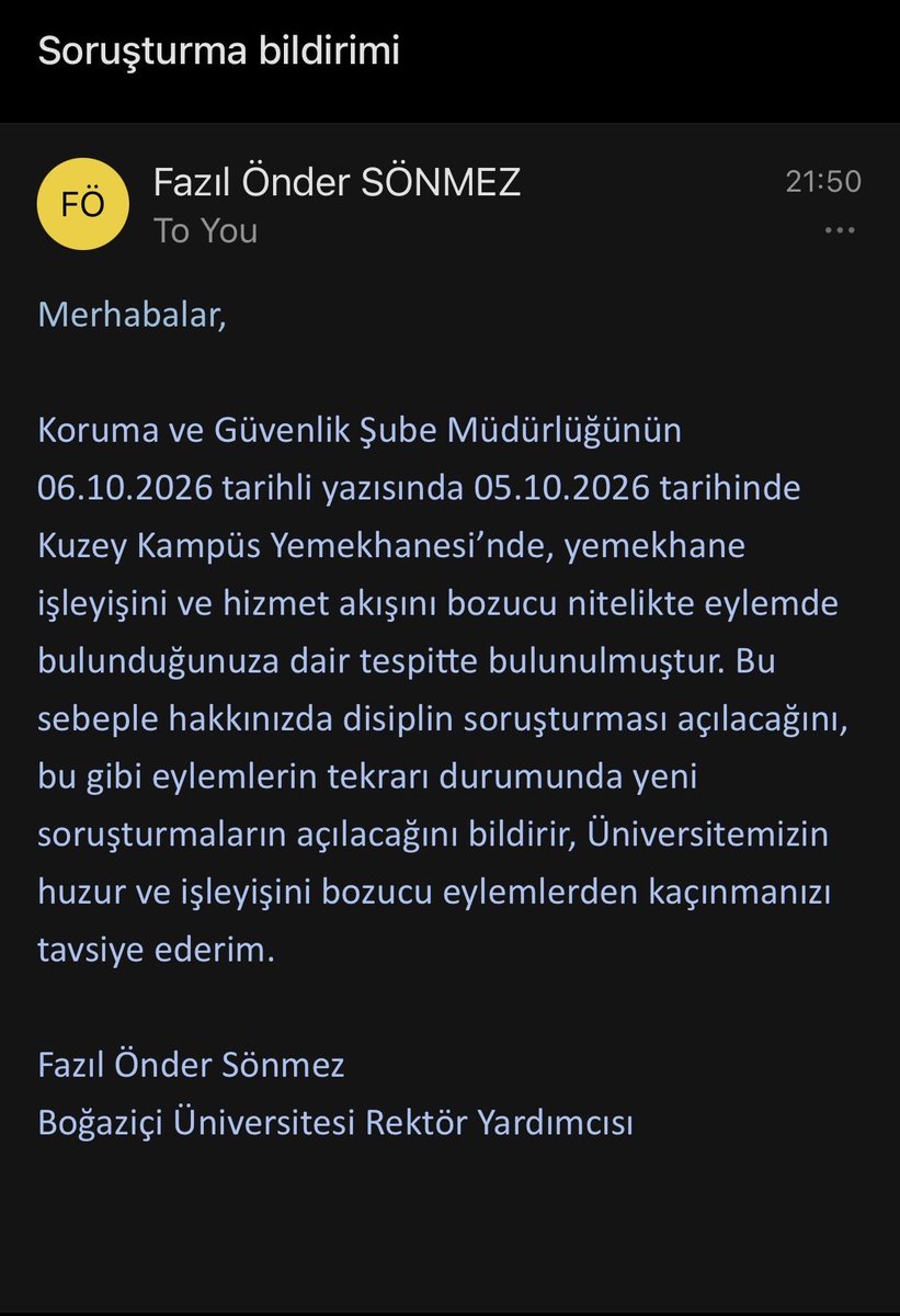 MehmetBaranK44's tweet photo. Boğaziçi Üniversitesi, yemekhane protestosuna katılan öğrencilere soruşturmaya açmaya başlamış

Öğrenciler dün de eylemdeydi https://t.co/NlWhQ8QrzZ