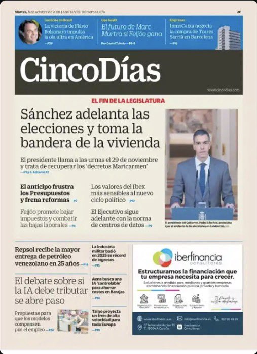 JuanjoMorodo's tweet photo. #PedroSánchez #elecciones #vivienda #decretosMaricarmen #Presupuestos #Ibex #Feijóo #impuestos #Repsol #Venezuela #IA #Aena #Talgo #InmoCaixa #TorresSarrià #MarcMurtra #FlávioBolsonaro https://t.co/ssdzygNP2G