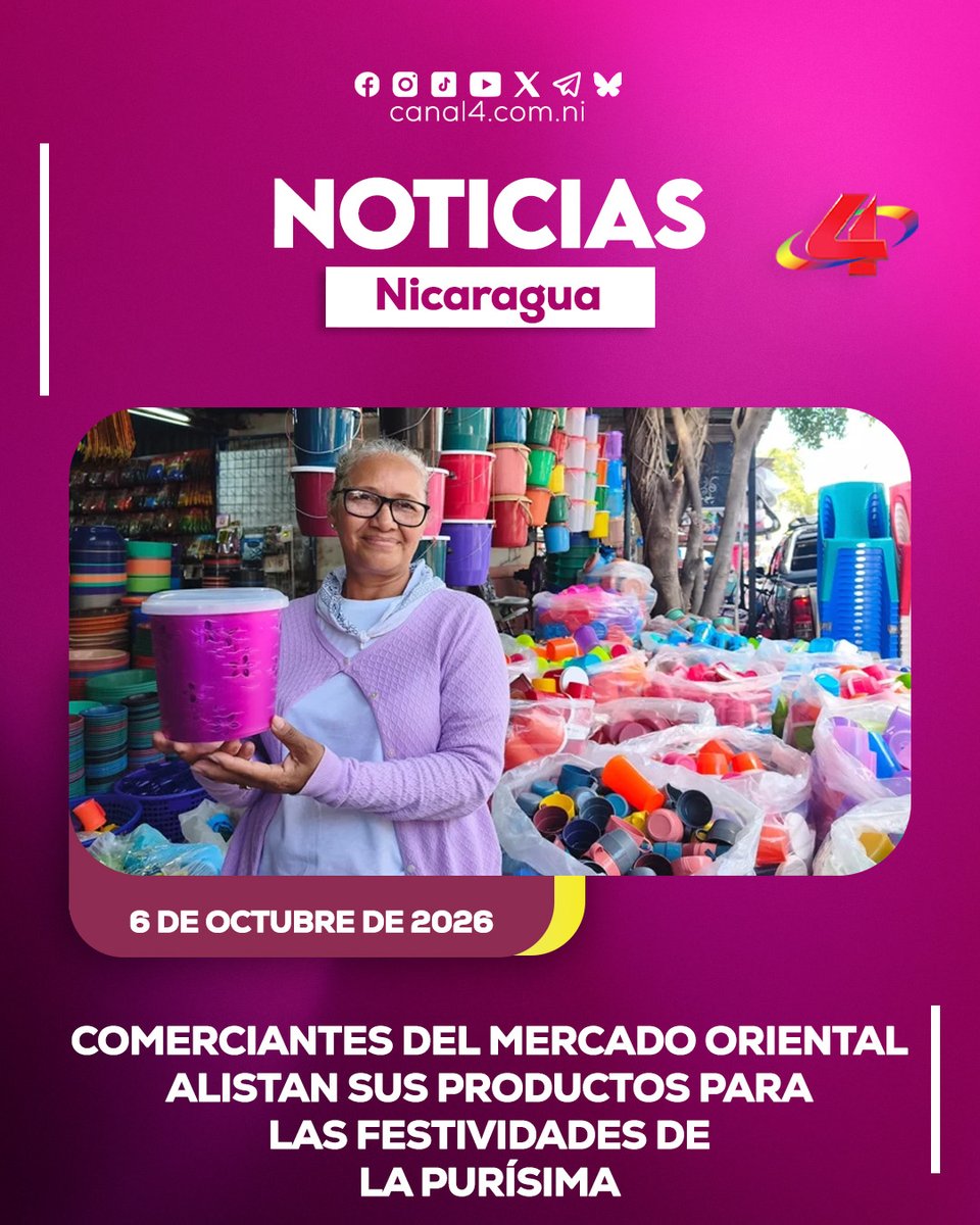 Canal4Ni's tweet photo. 🛍️🥳 Con varios meses de anticipación, comerciantes y familias nicaragüenses comienzan a realizar sus compras de insumos y artículos plásticos para las festividades de fin de año, especialmente para La Purísima y La Gritería 🎉🌸🙏🏼. #noticias #nicaragua #canal4
Más información 🌐👉🏼 https://t.co/vaT1qms6wD