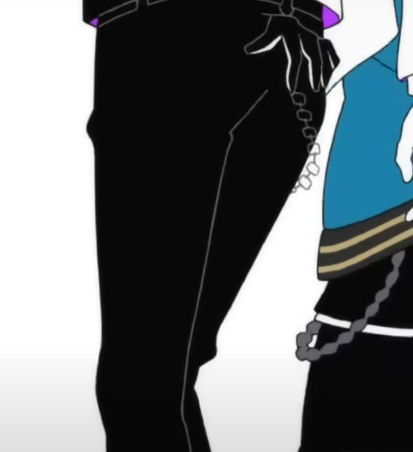 hypmicfunfacts's tweet photo. Hitoya keeps a pair of gloves in his back pocket (on the same side as his belt chain)! You can see them slightly in his movie sprite and a few card artworks, and if you watch the stage plays you’ll be able to see them more clearly! https://t.co/j9HZSHLy5O