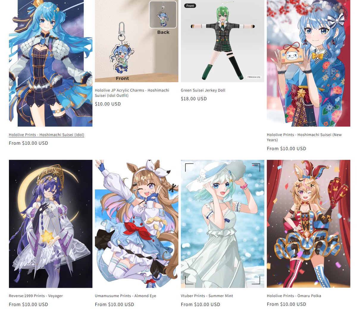 oppabo's tweet photo. 📢MY MAIN STORE AND THRONE STORE ARE BACK ONLINE...! 

You can order all the indie vtubers I drew for offkai and oshi conbini!! I also put up the remaining stock of the green suisei happi!!

🔗below https://t.co/KIaRtU1Eyw