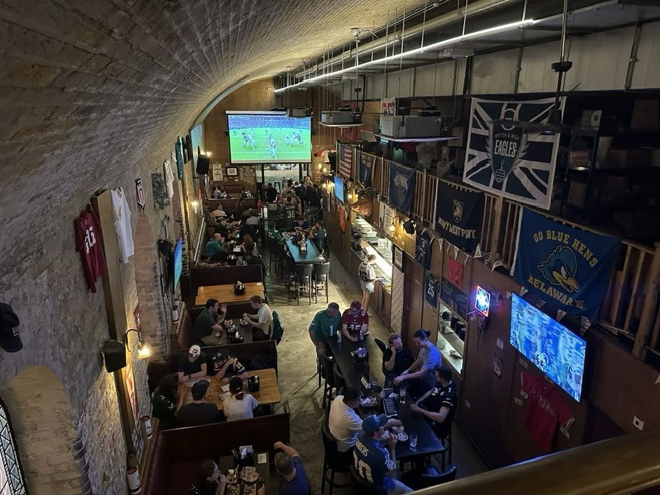 HartranftErik's tweet photo. For the Philadelphia Eagles fans heading to London for the game this weekend, a must stop is Passyunk Avenue in the Waterloo section of London.  All Philly fans at all hours of the day.  Enjoy the trip and Go Birds https://t.co/H8Su6J4Ucu
