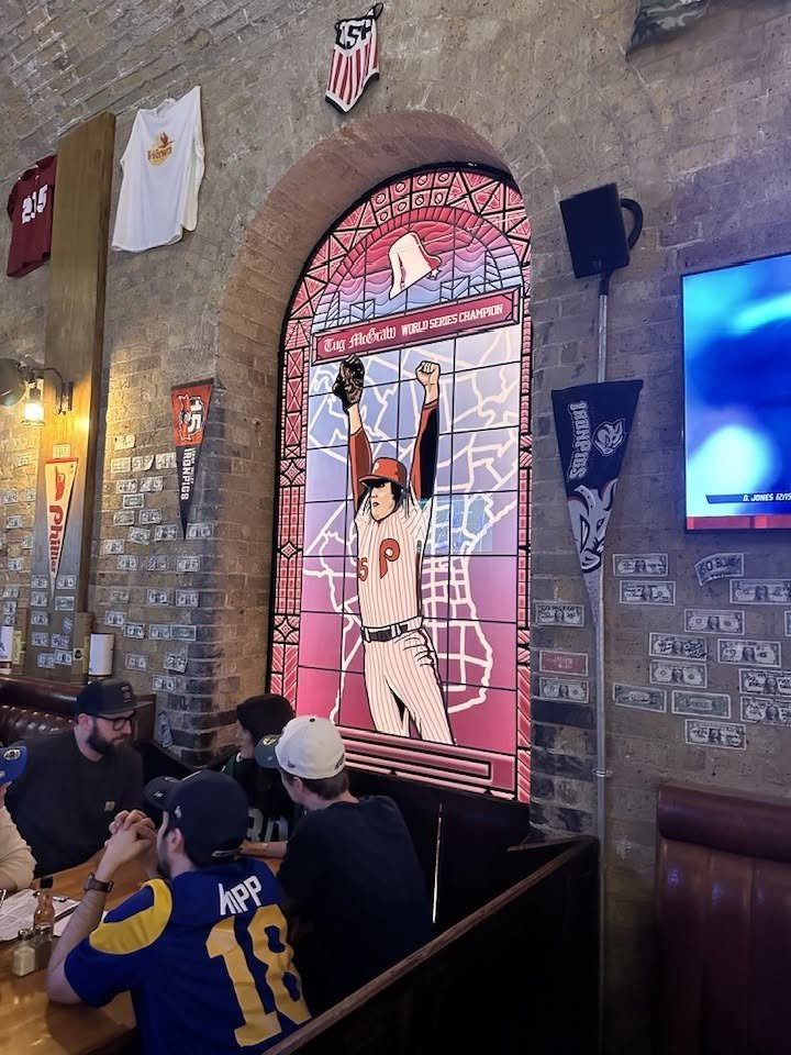 HartranftErik's tweet photo. For the Philadelphia Eagles fans heading to London for the game this weekend, a must stop is Passyunk Avenue in the Waterloo section of London.  All Philly fans at all hours of the day.  Enjoy the trip and Go Birds https://t.co/H8Su6J4Ucu