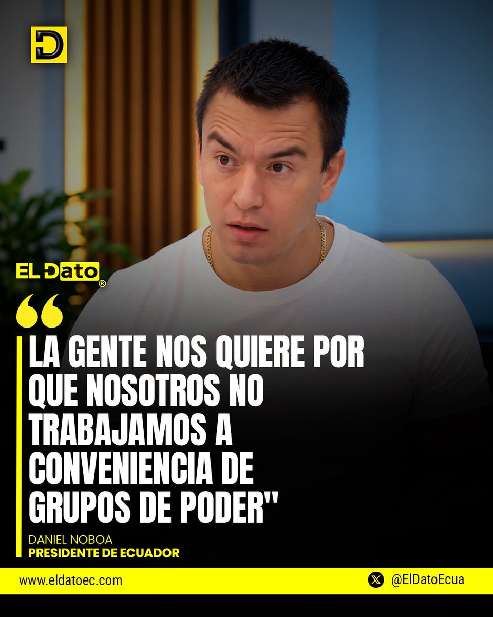 EcuElDato's tweet photo. #Urgente | El presidente Daniel Noboa afirmó que su administración ha resistido las presiones de distintos grupos de poder y ha mantenido su rumbo. Según señaló, esta firmeza ha permitido que la ciudadanía valore el trabajo realizado por su Gobierno.

@ElDatoNews 👈

#ElDato https://t.co/LFsRNWgbSi
