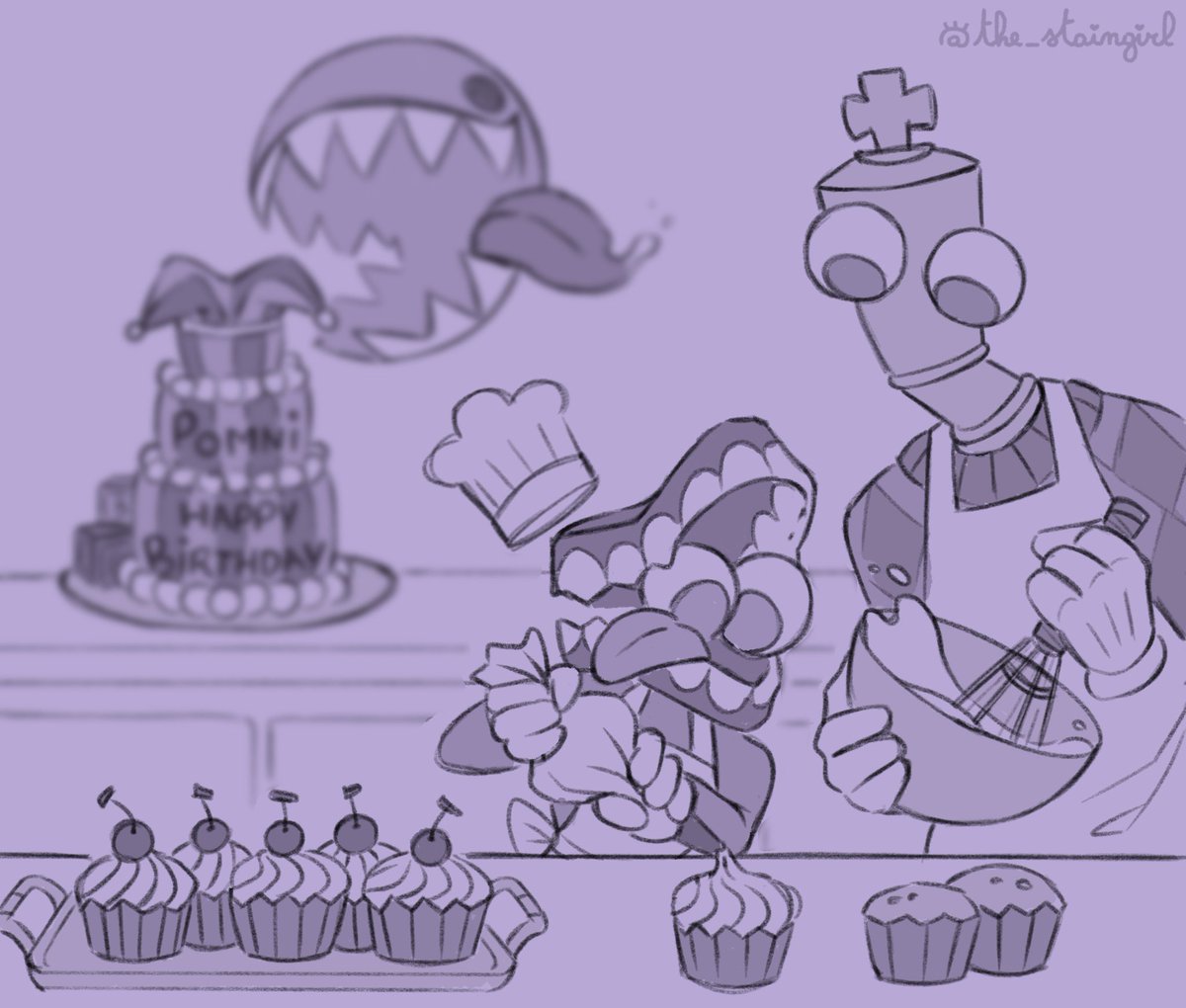 the_staingirl's tweet photo. Day 6: Cooking together 
Well…at least they still have the cupcakes…
#tadc #royalteeth #RLtober https://t.co/zApOI0FVaS