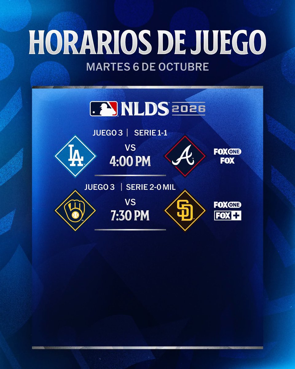 luisfenomenal's tweet photo. Continua la actividad en la Serie Divisional de la Nacional.

Milwaukee con una victoria, acaba con San Diego. 
Bravos &amp; @LosDodgers van empatados a uno.
#Postseason https://t.co/fd7v3JzKQc