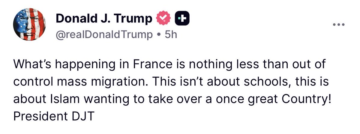 MAGAVoice's tweet photo. 🚨 JUST NOW: Elon Musk agrees with President Trump saying France is getting INVADED https://t.co/hlmO1nzTyo