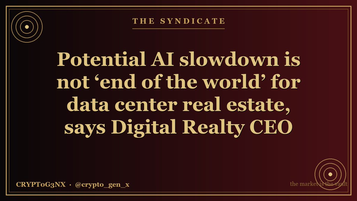 crypto_gen_x's tweet photo. VCs discovering AI slowdown isn't the apocalypse for data center real estate for the first time. #DataCenter
Not financial advice. Do your own research. https://t.co/E4BKHPGSZB