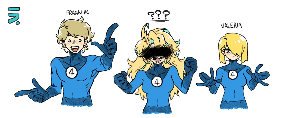 SketchiBlu's tweet photo. My take on the Richards Kids (in colour) https://t.co/ClPeQMeJuW