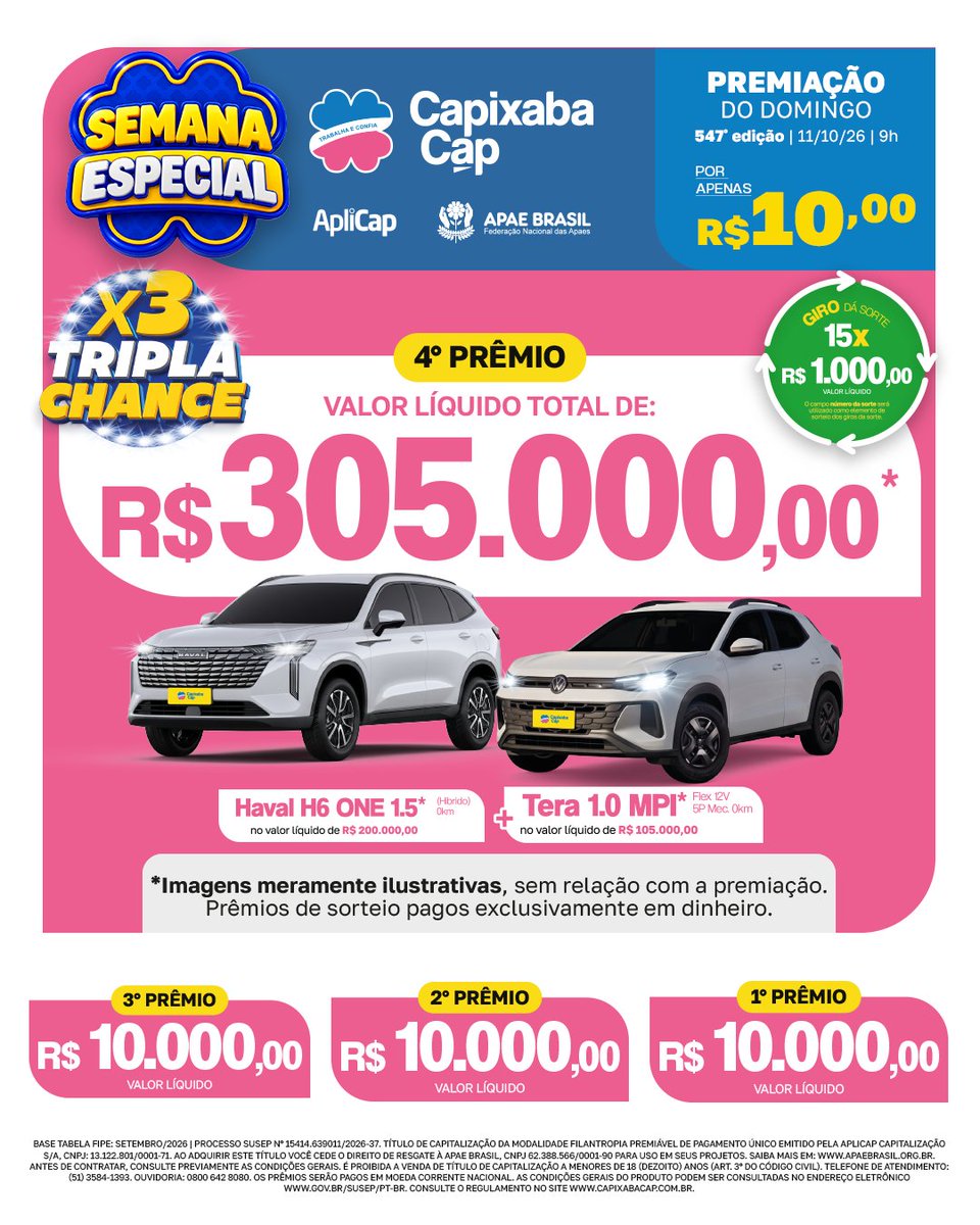 CapixabaCap's tweet photo. Clique no link da bio e concorra aos prêmios da semana! 💰🍀 https://t.co/RmhRQ5tuA2