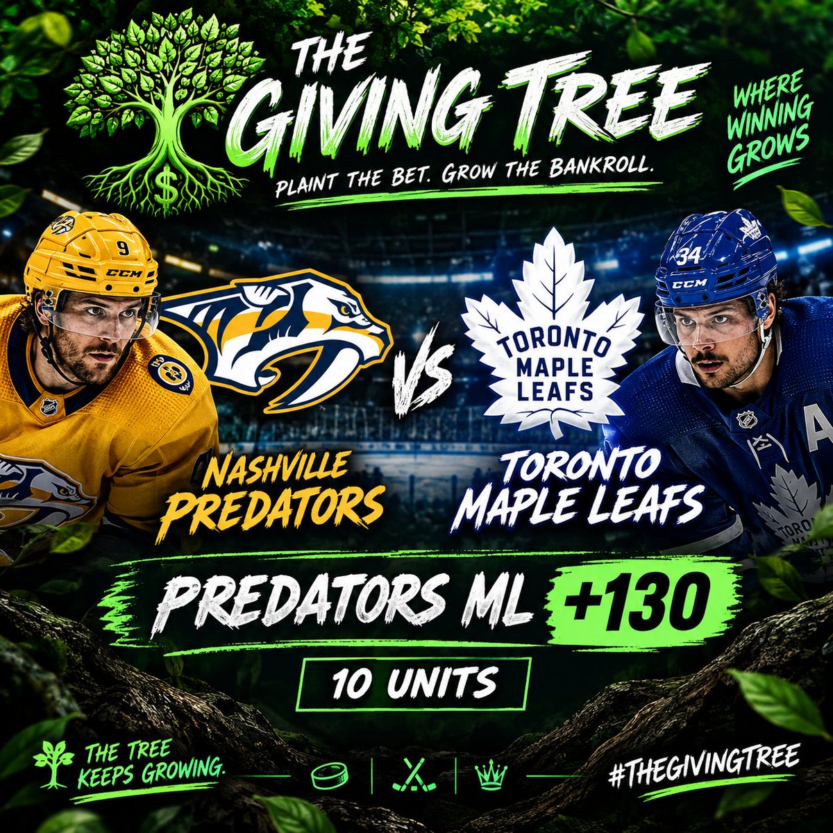 gixingtree's tweet photo. 🌳 THE GIVING TREE 🌳

TODAY’S PLAY: NASHVILLE ML 💰🔥

10U planted.
The ticket is in. Now we let it grow. 🌱

We’re rolling — keep the tree growing. 💵🌳

PLANT THE BET. GROW THE BANKROLL

#TheGivingTree #Nashville #SportsBetting #SportsPicks #BettingPicks #PlusMoney #SportsBet https://t.co/wEa7XIoVb1