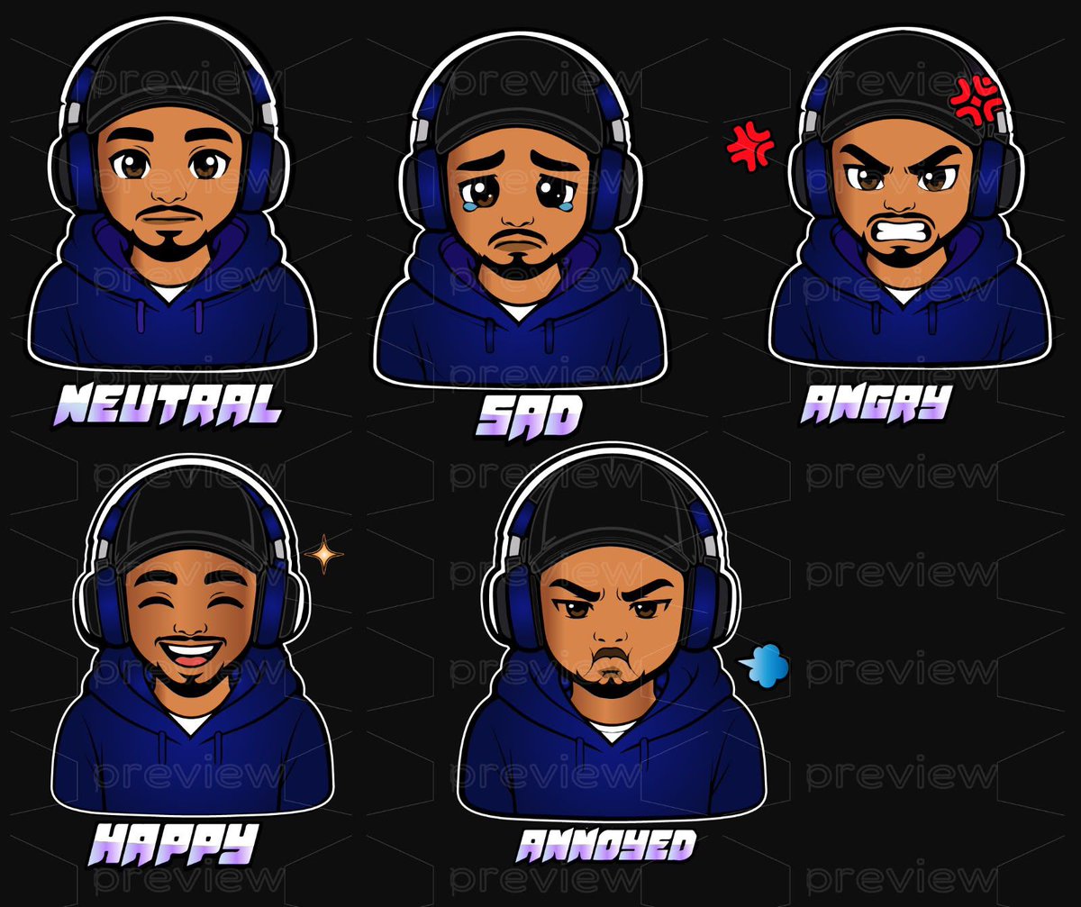 CiaraLeigh69's tweet photo. Some emotes I made for @DJ_Plays04
Had so much fun with these!  

🎨 Artist: @CiaraLeigh69

#CiaraArts #VTuber https://t.co/dFlEezgpjj