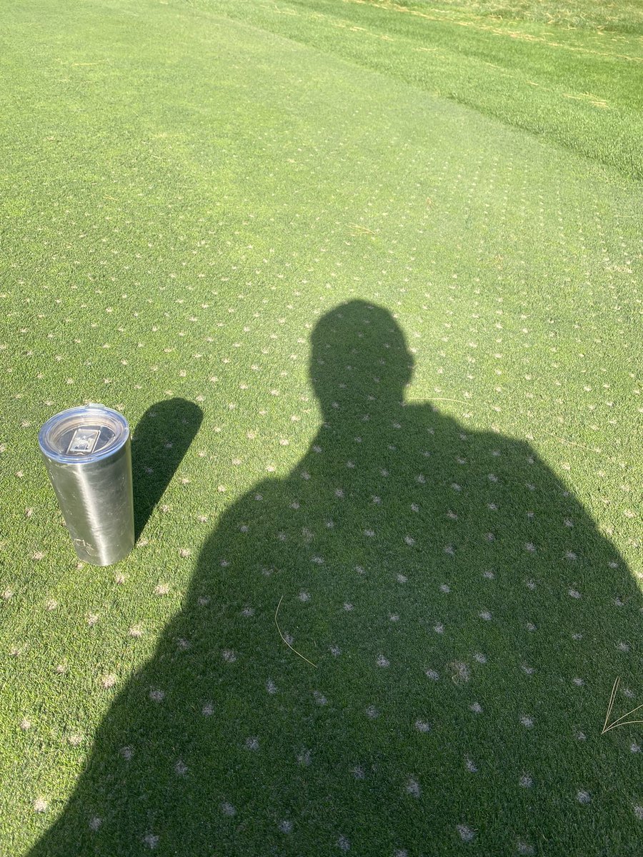 ryanarthur21's tweet photo. And so it begins! Delayed because of frost, but we are off with 3/4" solid tines on 2.5" spacing #poundtown #aeration @CobbleHillsGolf @HutchesonSand https://t.co/Ief785agLw