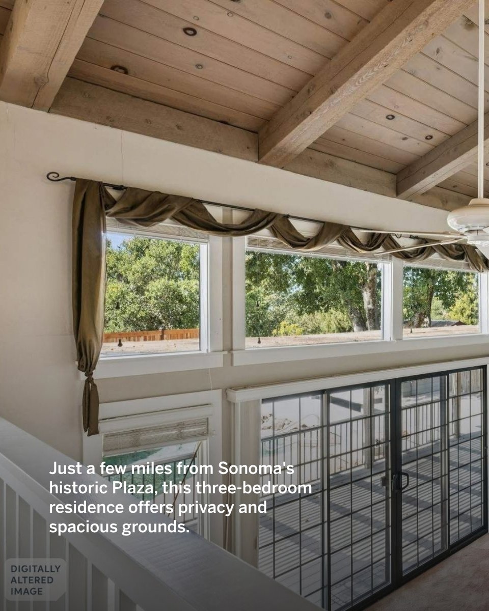 SIRWineCountry's tweet photo. Just a few miles from Sonoma's historic Plaza, this three-bedroom residence offers privacy and spacious grounds. A swimming pool and decks are complemented by surrounding hill views.
https://t.co/Baqm3qNNdp https://t.co/z8hAR28Hql