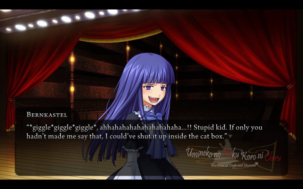 bernkastel281's tweet photo. the stage, the red truth being shouted over, Bern really is the best actress  there is #Umiday26 https://t.co/05vpoBYY32