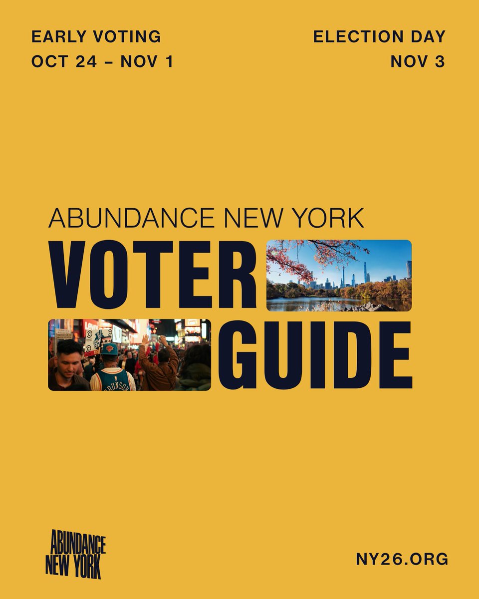 abundance_ny's tweet photo. Our 2026 General Election Voter Guide is here!

The choices we make this November will shape whether we can build a more affordable, sustainable, and vibrant New York.

Check out our picks 👇 and read the full guide at https://t.co/NPRXlhYcid https://t.co/1tRkwYeJz6