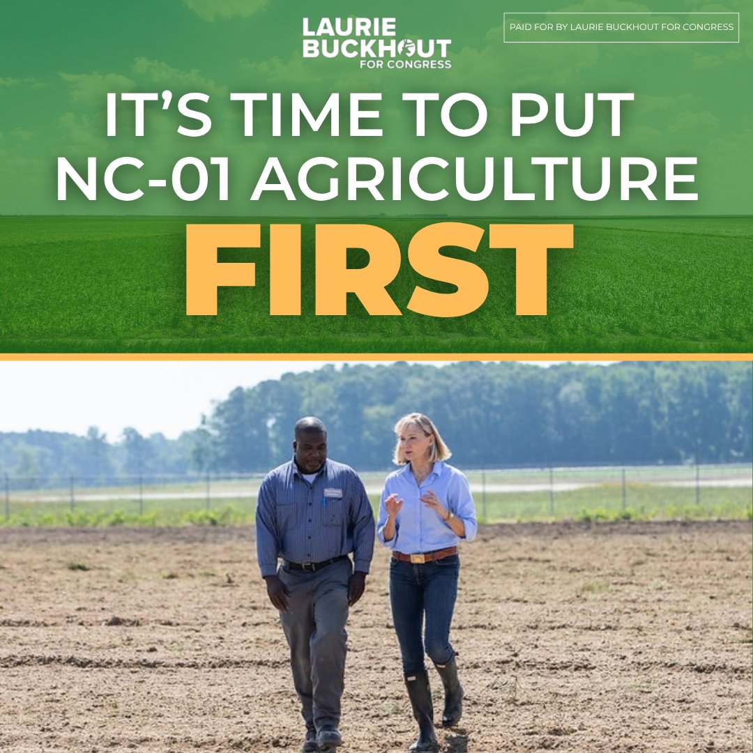 lauriebuckhout's tweet photo. As someone who grew up on a farm, I know firsthand the hard work and struggles farmers face. 
 
Washington politicians keep failing our farmers and our agriculture industry. I will be a strong voice for our multigenerational farmers, fishermen, and seafood industries who have been pushed around by bureaucrats for too long.

My promise to you is that I will work directly with our local agricultural leaders, listen to the people who know this industry best, cut unnecessary regulations, and ensure our agricultural communities have the resources to thrive and grow. Agriculture is the backbone of NC-01, and I’ll make sure it is protected.