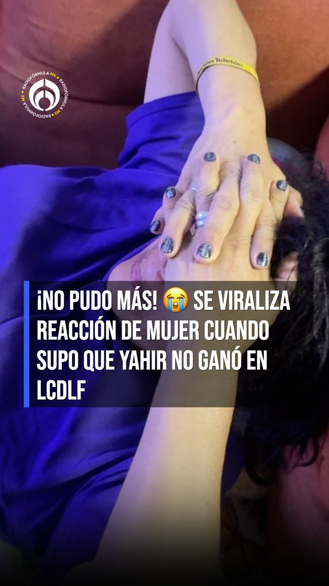 A viral image showing a person's hands with painted nails covering their face, overlaid with the headline '¡NO PUDO MÁS! 😢 SE VIRALIZA REACCIÓN DE MUJER CUANDO SUPO QUE YAHIR NO GANÓ EN LCDLF', referencing a fan's emotional reaction to a reality TV result.