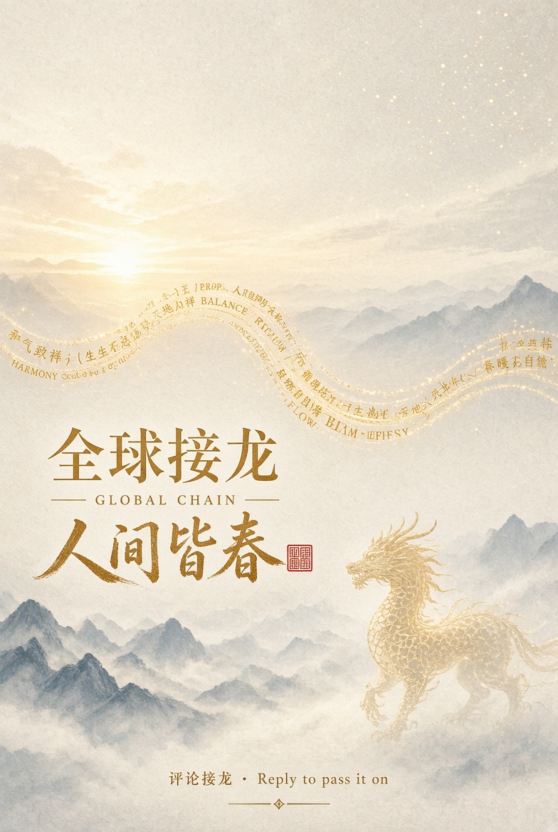 GKD_Offical's tweet photo. 晨光熹微，星河隐退。金麟一现，人间皆春。
从这一帖起，金麟哥邀你接一条世界的句子。一句成语，一句名言，就在评论里传下去。
启动句：人间皆春。
中文可接成语、俗语、诗词；其他语言可接谚语、格言。二选一：
字接：用上一句最后一个字起头。 意接：顺着意象回应，并写明衔接点。
请回复本帖： #全球接龙 上一句：人间皆春 我接：…… 类型：成语 / 名言 衔接：字接「春」或意接「新生、希望」 语言与出处：……
一句一人，顺着楼上接，不重复。温和、清楚、好传即可。
今日宜微笑，宜出发，宜把一句好话递给下一个人。第一棒，交给你。

Dawn thins. The stars step back. A golden qilin shows, and the world turns to spring.
From this post, Brother Jinlin invites you to pass a sentence around the world. One idiom, one saying — carry it on in the replies.
Opening line: 人间皆春 — All the world is spring.
Chinese idioms, proverbs, and poetry are welcome. So are sayings from any other language. Choose one link:
By character: start with the last character of the line above. By meaning: answer its image, and name the link.
Reply under this post: #GlobalChain Previous: 人间皆春 / All the world is spring Mine: … Type: idiom / saying Link: by character 「春」 or by meaning “renewal, hope” Language and source: …
One line each. Follow the reply above you. No repeats. Keep it kind, clear, and easy to pass on.
Today is for smiling, for setting out, for handing a good sentence to the next person. The first link is yours.
portraitblock