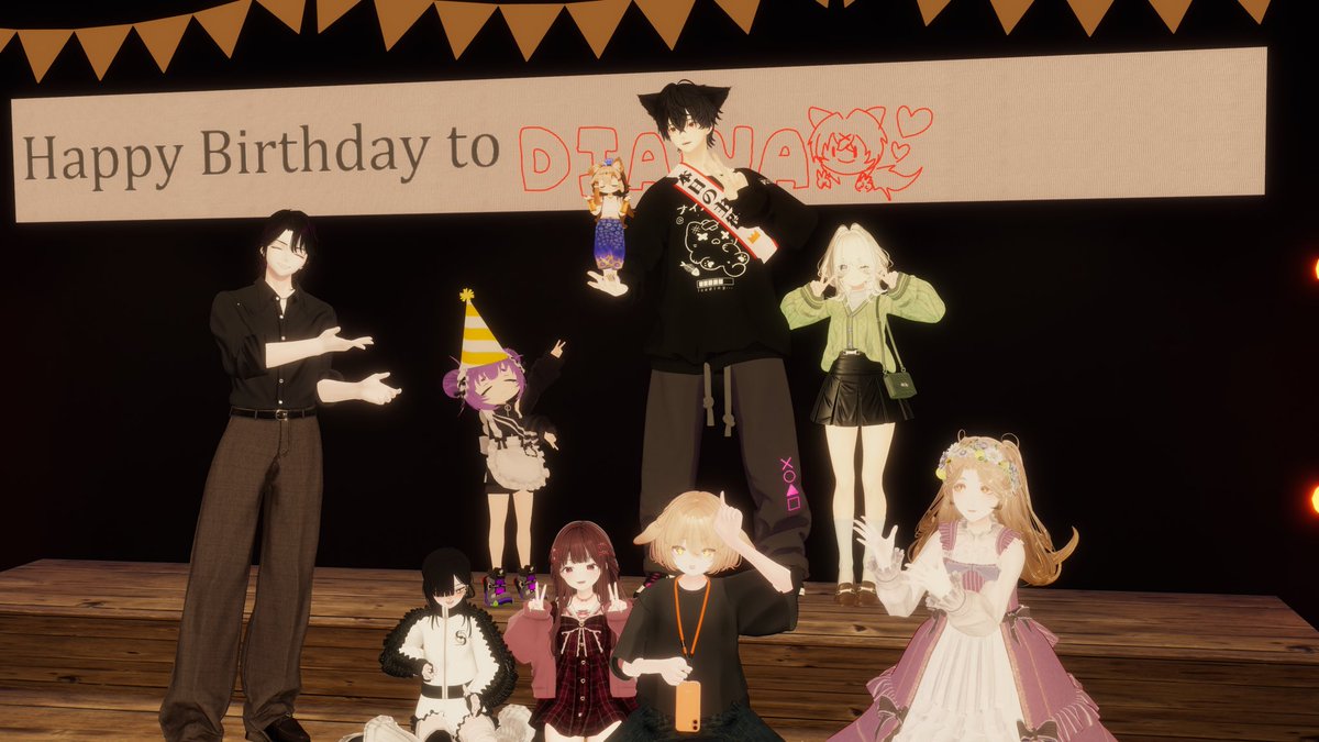 valval3240's tweet photo. HBD🎂 めでてぇ❗️
VRC世界ダンス王者のyoikamiさんにもお祝いとVRシアトリカルショーの披露をしてもらいましたぜ✌️💃🍾
何度見ても楽しめる最高なショーだった✨ https://t.co/7uLf8Ye2DP