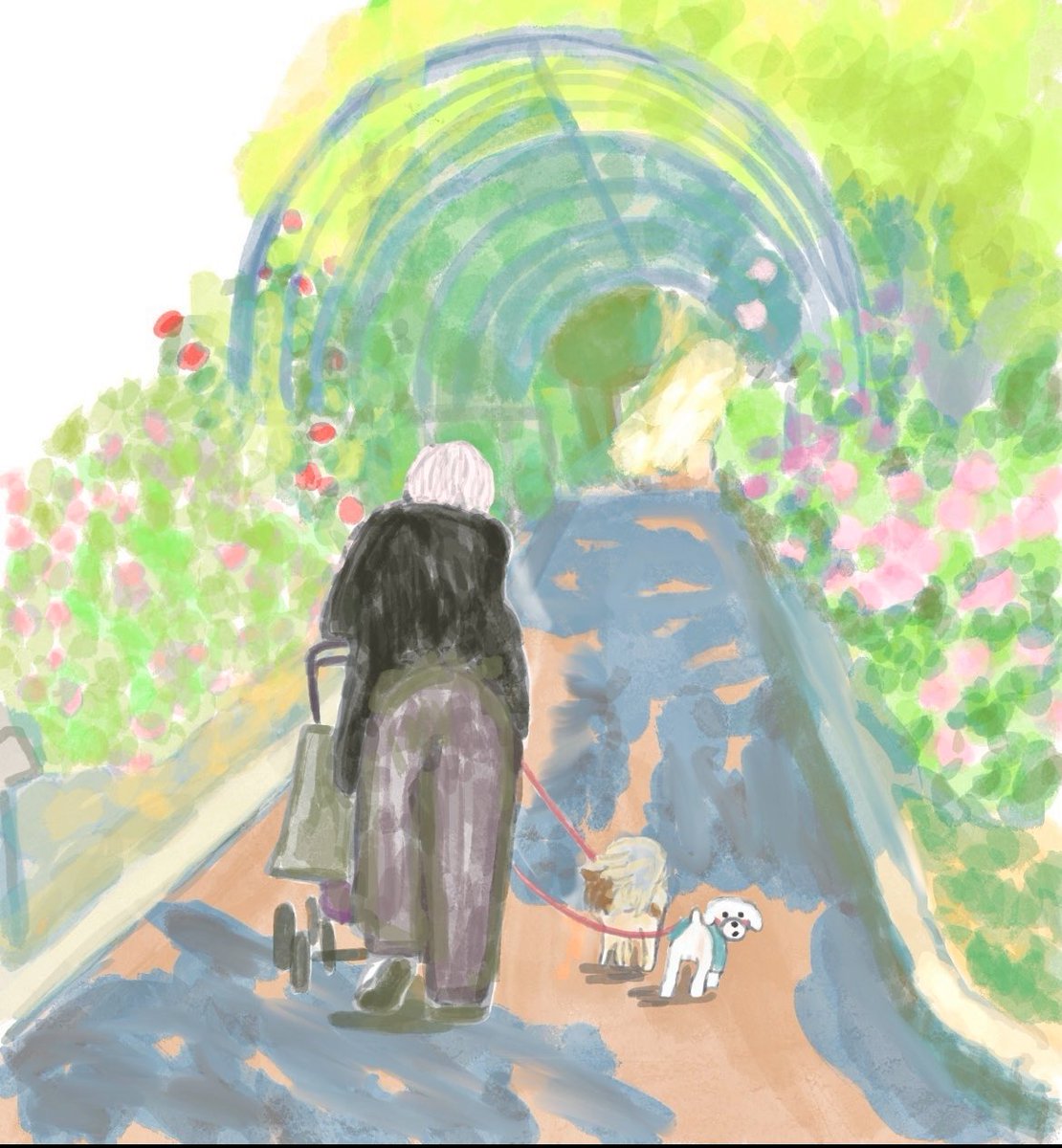 harukaze_illust's tweet photo. おばあちゃん👵とぼくたち🐶 https://t.co/EUGU3ljXvQ