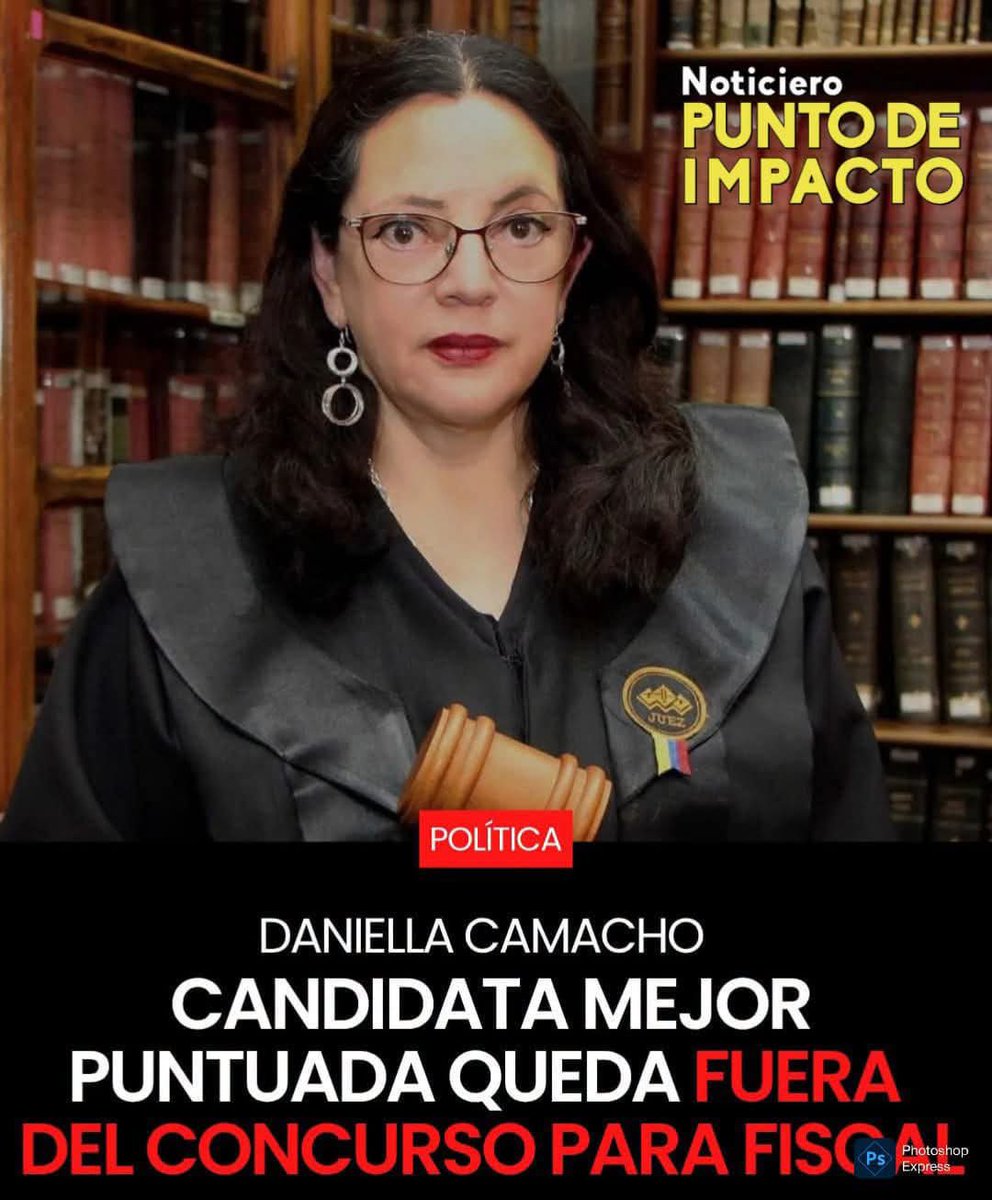 manantialnoti's tweet photo. #NOTICIERO PUNTO DE IMPACTO...

Las juezas Daniella Camacho e Inés Romero, quienes ocupaban los primeros lugares en la fase de méritos, quedarían fuera del concurso para fiscal general del Estado. La Comisión aceptó impugnaciones... https://t.co/lUcZsmdNDq