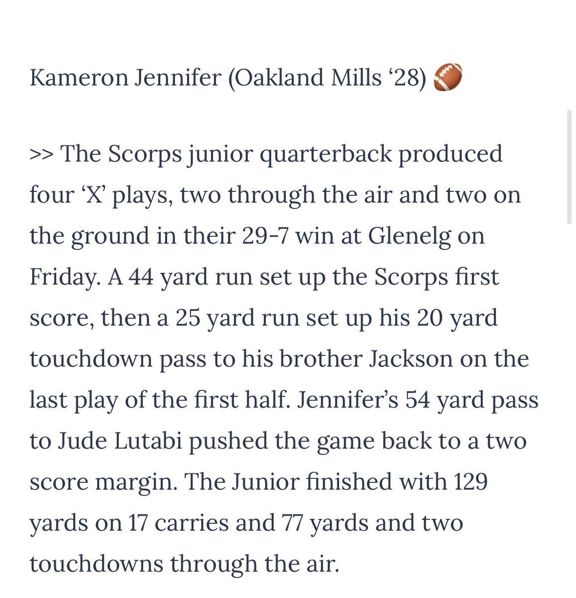 kamjennifer2's tweet photo. Another Game ball!! Thank you Hoco Sports Almanac

@tdhald @NPCoachZim @EdOBrienCFB https://t.co/Q6yYrB3COw