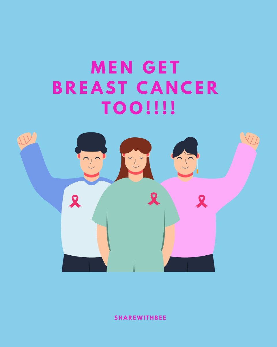 sharewithbee_'s tweet photo. Male Breast Cancer Accounts For 1% Of Breast Cancer Diagnosis Globally 

1% Means Out Of 1 Million Diagnosis, 10,000 Are Male https://t.co/Y1h00UqSVf