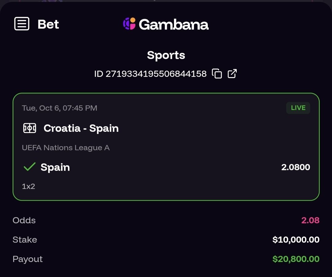 CNPbetting's tweet photo. Spain last minute clutch ✅️🇪🇸 

10k STAKED 20K RETUNED 🤑

LIKE THIS POST ❤️ + FOLLOW ME IF YOU NEED SOME CASH 💰 

To qualify: ✅ Sign up here: https://t.co/VfQH0pHI3F USE PROMO CODE: CNP100 https://t.co/KcyKx7sZeF