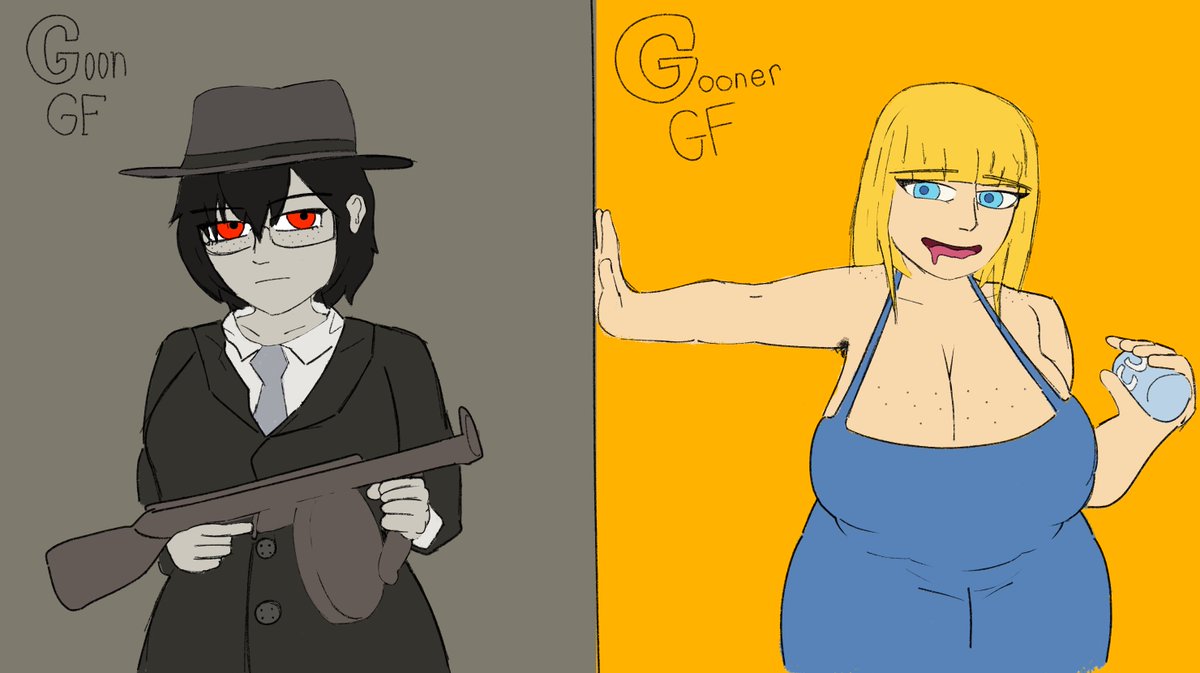maddys__world's tweet photo. gf goon vs gooner gf, KNOW THE DIFFERENCE https://t.co/eU49P64QTc