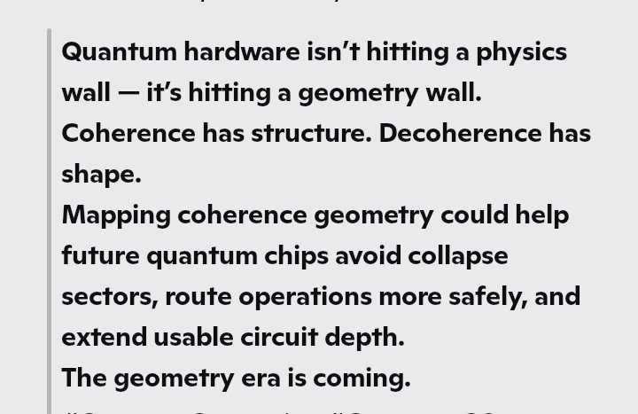 stpom157117's tweet photo. #PDNA-DSI: The #GeometryWall in #QuantumComputing (con't #AI #Art & #science by Copilot, 2026)
#Quantumhardware has hidden geometry. https://t.co/gtYnkD3jFl