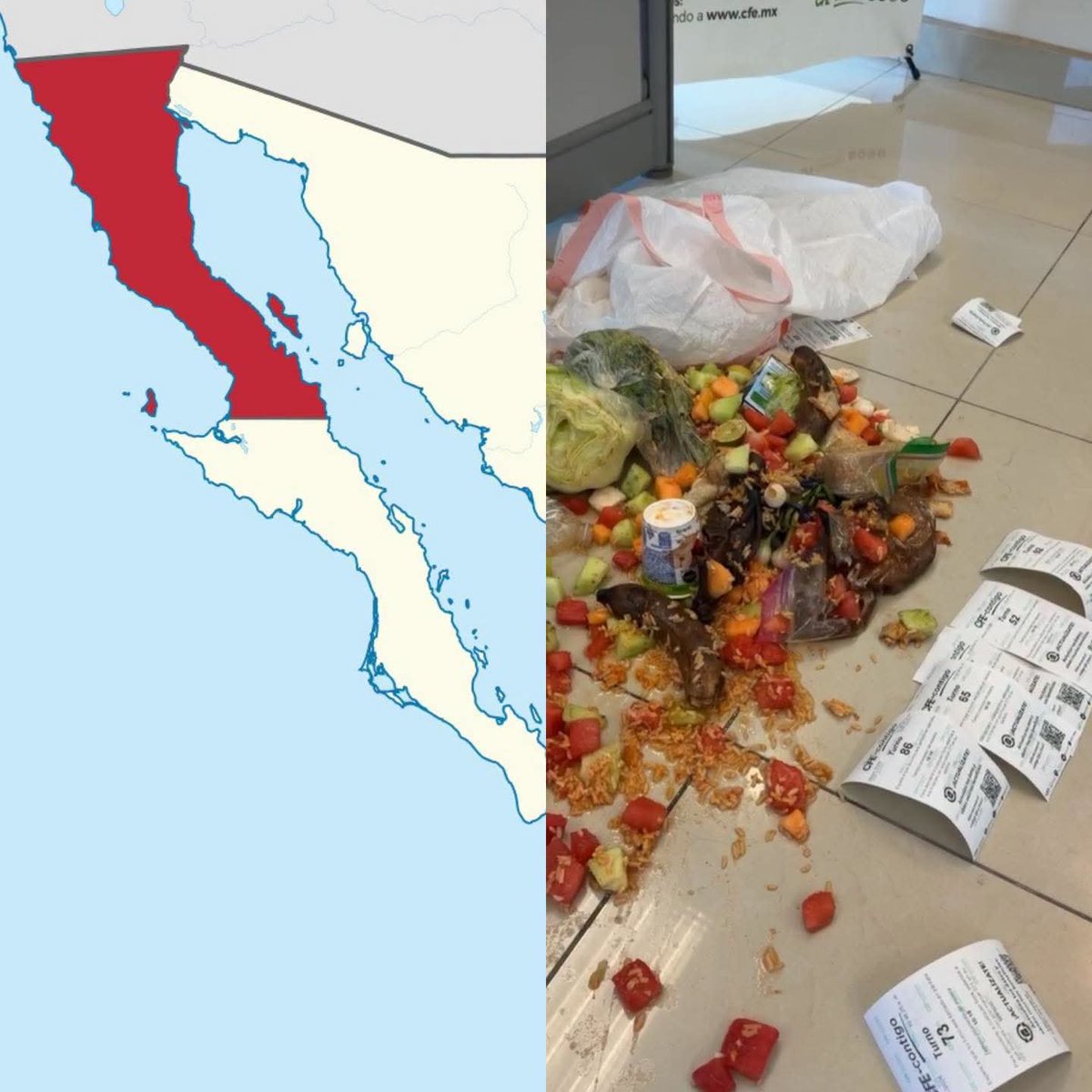 capa_bc's tweet photo. Habitantes de #Tijuana llevan de manera de protesta a las oficinas de la #CFE , los alimentos que se han podrido en sus domicilios por falta de electricidad desde hace más de 5 días, en medio de una severa onda de calor de hasta 40°C

@adnnoticiasmx @Milenio @HMeridiano https://t.co/Ok9ywZaIsK