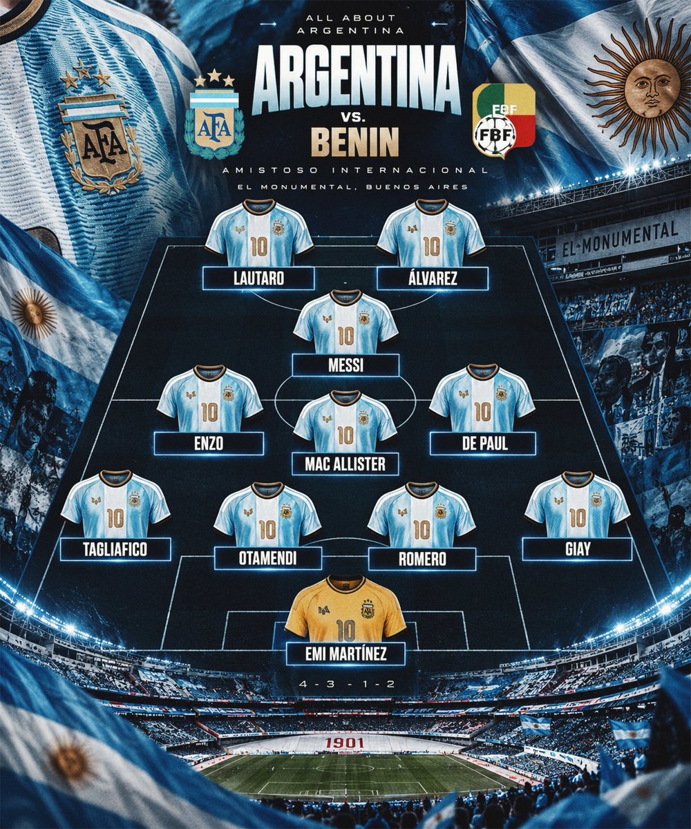 AlbicelesteTalk's tweet photo. 🚨 ARGENTINA STARTING LINEUP! 🇦🇷

ONE LAST TIME FOR LEO MESSI. 🐐🥹 https://t.co/X00U6VXoPN