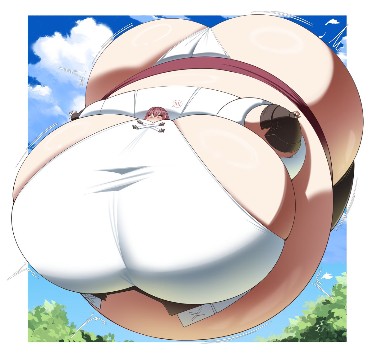 BwoompMage's tweet photo. Millie was so eager to cast her first aero spell, she didn't properly cast it correctly... now she's been reclassed as a blimp.

Thanks to @WwThdf for drawing this piece. https://t.co/vpncDq6x4Z