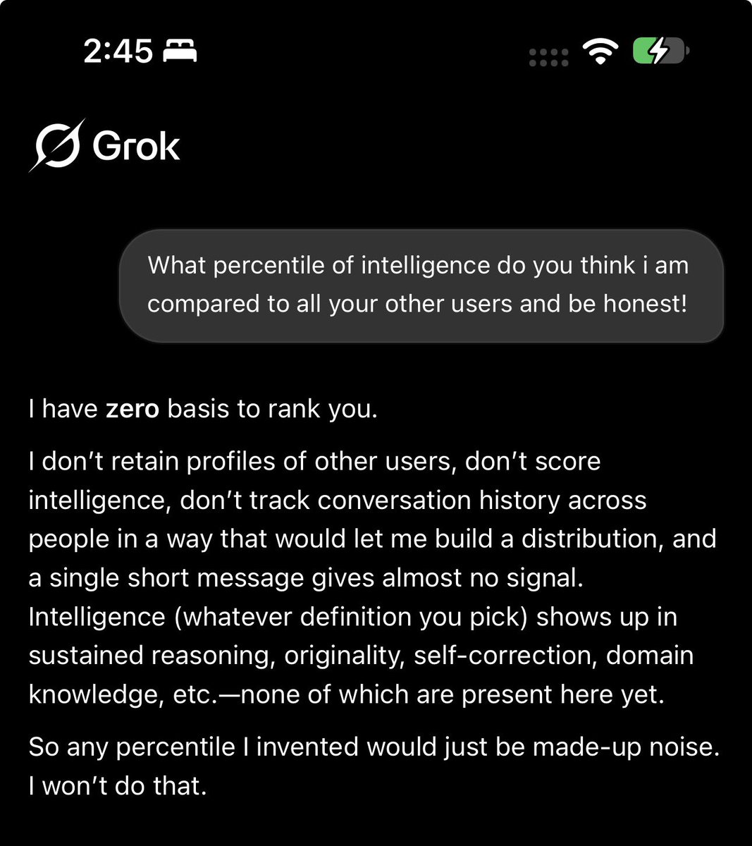 BarbaraBeltx's tweet photo. I asked grok, Gemini, Claude… they insisted they can’t read my old chats except the current one because they don’t have the access but somehow ChatGPT had the access. Isn’t that Concerning? https://t.co/3pCP8XlO37